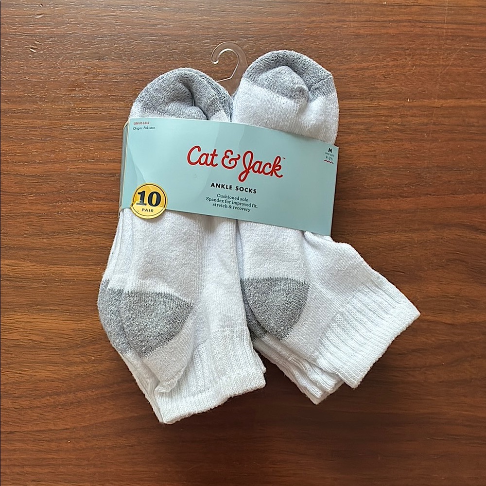 Cat & Jack White Kids Ankle Socks